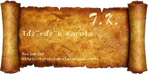 Török Karola névjegykártya